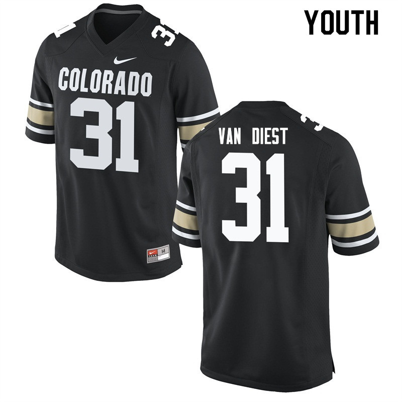 Youth #31 Jonathan Van Diest Colorado Buffaloes College Football Jerseys Sale-Home Black